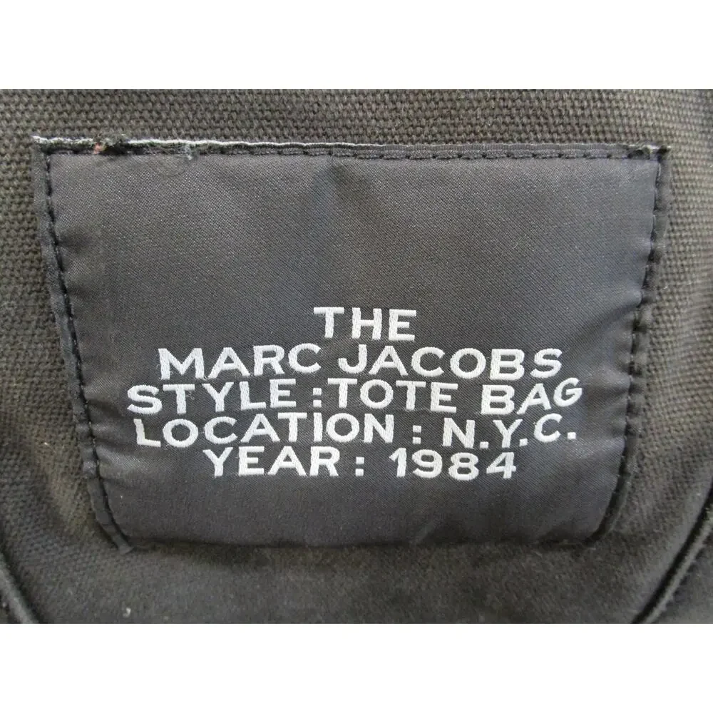 Marc Jacobs "THE TOTE BAG" Black Canvas Large 16" Purse - Picture 9 of 10